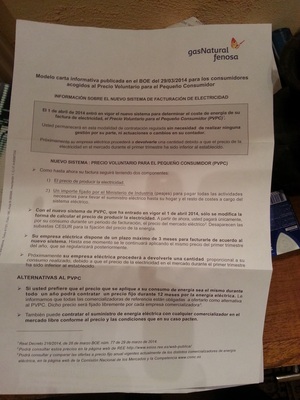 El cachondeo en forma de carta de las eléctricas